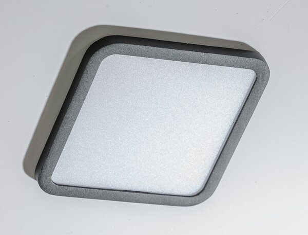 Slim vestavné koupelnové svítidlo LED 24W 2000lm 3000K 22,5cm hranaté IP44, černé