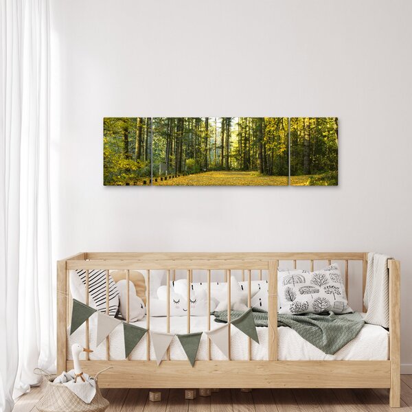 Obraz - les na podzim (170x50 cm)