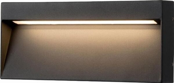 CASORIA venkovní nástěnné svítidlo LED 6W 450lm 3000K 20cm hranaté IP54, tmavě šedé