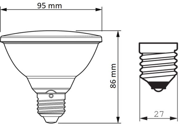 MASTER LEDspot Value D 9.5-75W 927 PAR30S 25D LED žárovka 9,5W 740lm