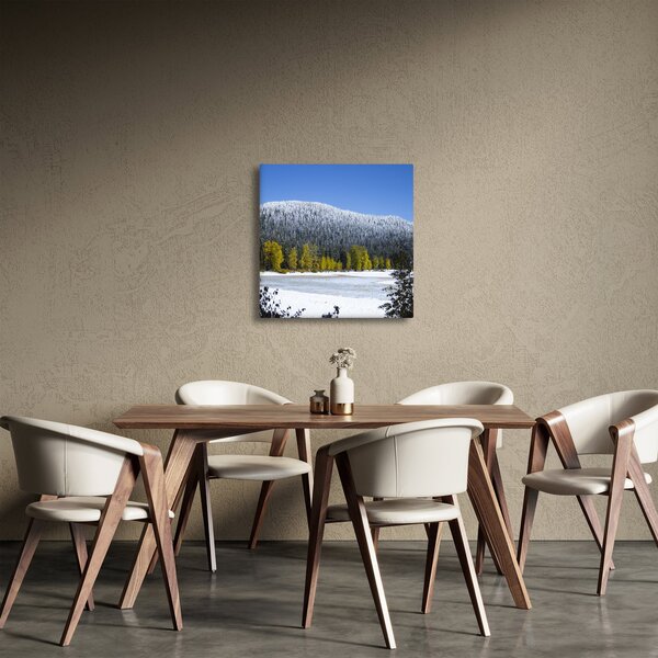 Obraz - zasněžené hory v zimě (30x30 cm)