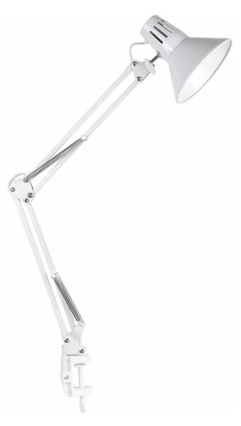Stolní lampa s klipem WORKER 1xE27/10W/230V bílá