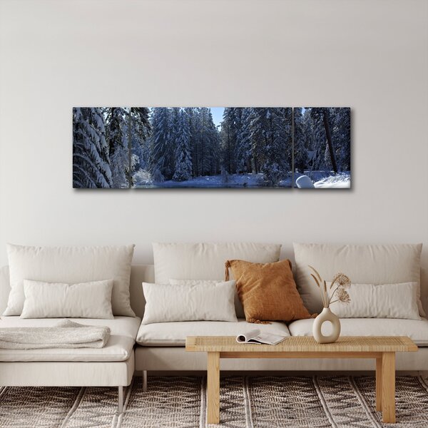 Obraz zasněženého lesa (170x50 cm)