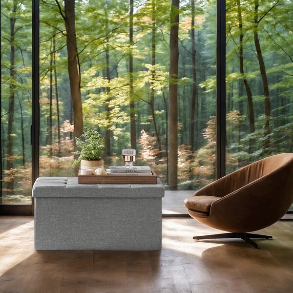 SEDACÍ BOX, textil, kompozitní dřevo, 76/38/38 cm - Taburety, Online Only