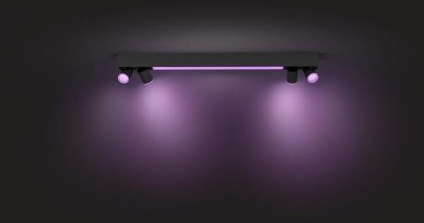 PH 50607/30/P7 Hue LED White and Color Ambiance Stropní bodové svítidlo Philips Centris BT 50607/30/P7 40W + 4x5,7W GU10, 4000lm, 2000K-6500K, RGB, IP20, černé - PHILIPS HUE (915005928701)