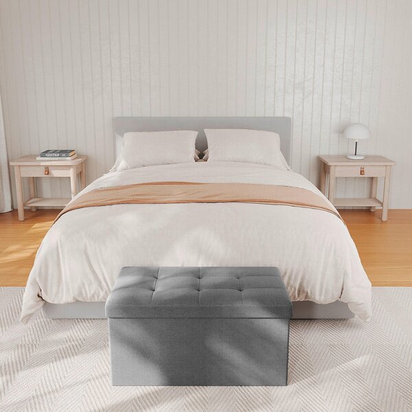 SEDACÍ BOX, textil, kompozitní dřevo, 76/38/38 cm - Taburety, Online Only