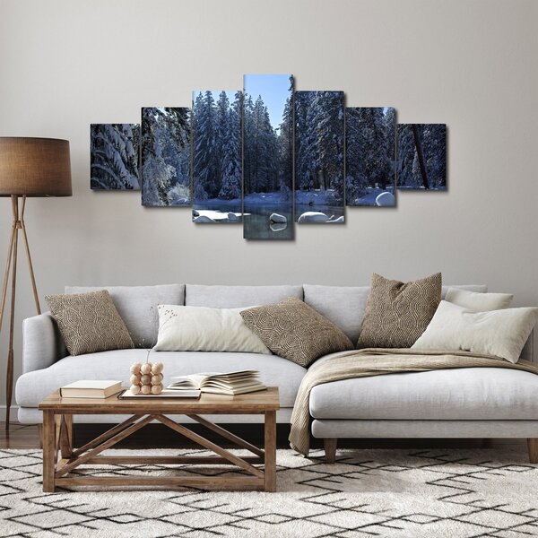 Obraz zasněženého lesa (210x100 cm)