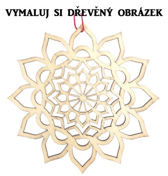 AMADEA Dřevěný obrázek k vymalování mandala 9 cm