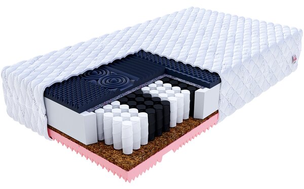 Taštičková matrace GINASO MAX SILVERCARE 80x200cm s KOKOSEM 28 cm