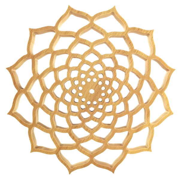 AMADEA Dřevěná mandala na zavěšení, masivní dřevo, průměr 30 cm, tl. 20 mm