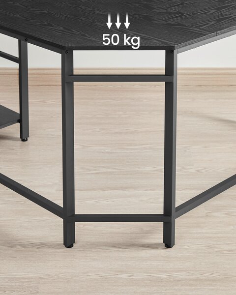 ROHOVÝ PSACÍ STŮL, černá, 138/138/76 cm Boxxx - Online Only psací stoly, Online Only