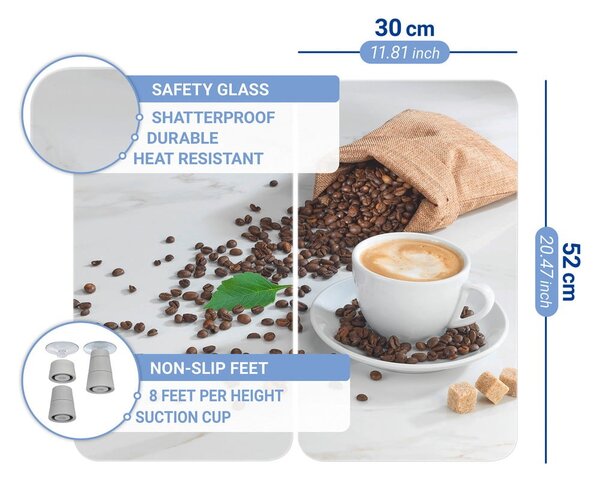 Kryty na sporák z tvrzeného skla v sadě 2 ks 52x30 cm Café Aromatica – Maximex
