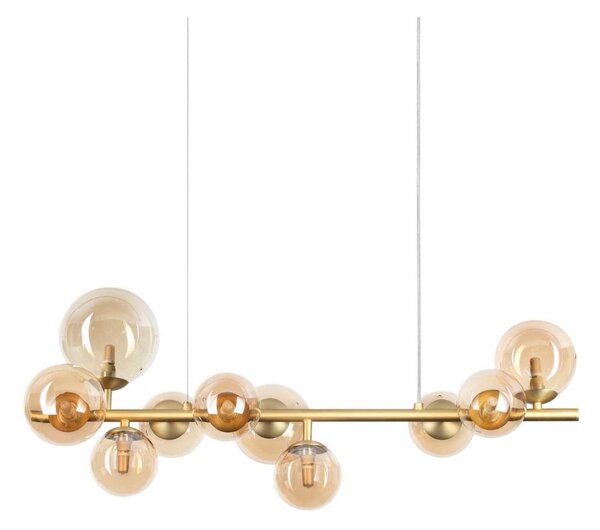 Ideal Lux - LED Lustr na lanku PERLAGE 10xG9/3W/230V 81 cm zlatá/kouřová