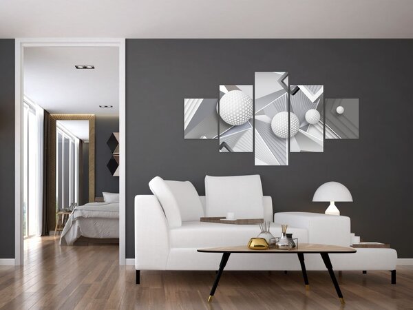 Geometrický abstraktní obraz (125x70 cm)