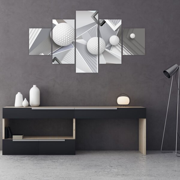 Geometrický abstraktní obraz (125x70 cm)