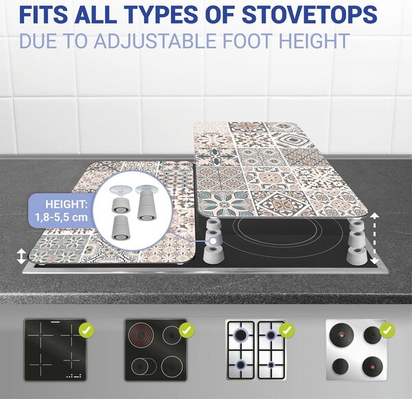 Sada 2 skleněných krytů na sporák Wenko Universal Tile