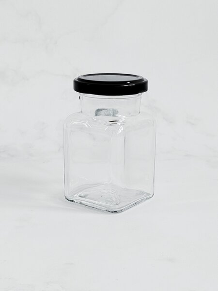 Kořenka skleněná JOVI 150 ml s černým víčkem Twist OFF TO 53
