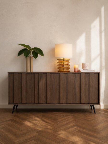 Moderní komoda Flaro 183 cm s osvětlením - dub dunin
