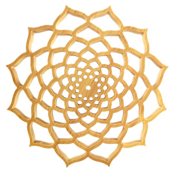 AMADEA Dřevěná mandala na zavěšení, masivní dřevo, průměr 40 cm