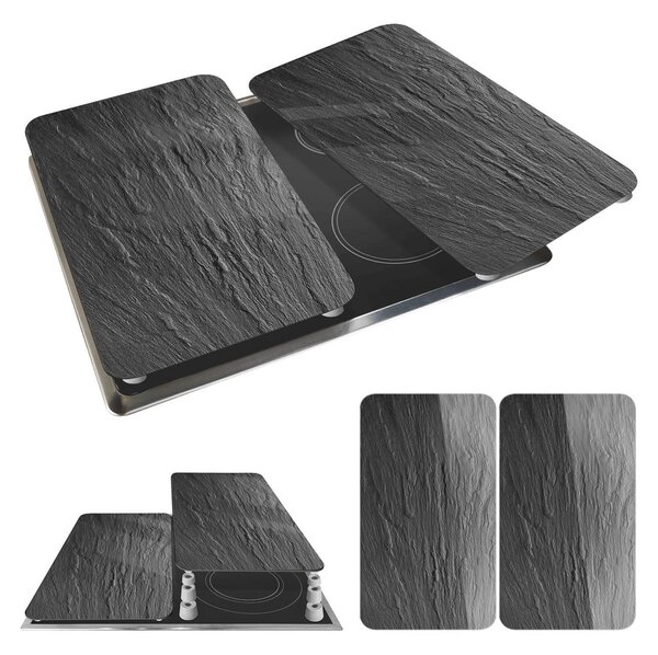 Sada 2 skleněných krytů na sporák Wenko Slates, 52 x 30 cm
