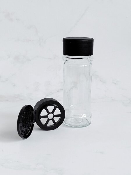 Kořenka skleněná NIKO 120 ml s odklápěcím víčkem a šejkrem (7 otvorů)