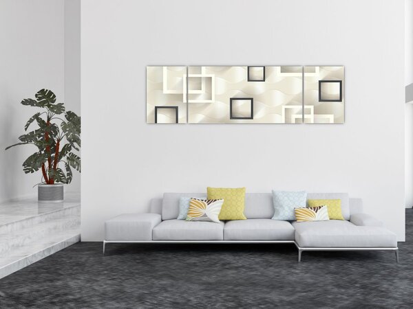 Geometrický abstraktní obraz (170x50 cm)