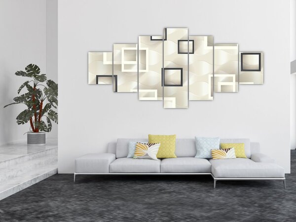 Geometrický abstraktní obraz (210x100 cm)