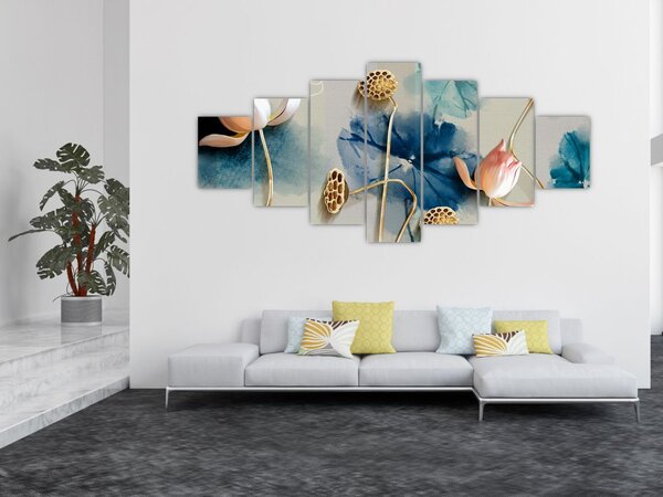 Obraz s květy (210x100 cm)
