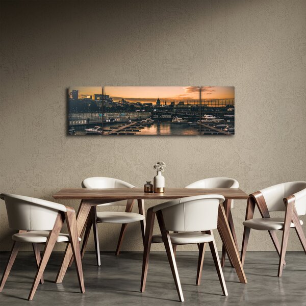 Obraz - přístavní městečko (170x50 cm)