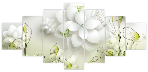 Obraz s květy (210x100 cm)