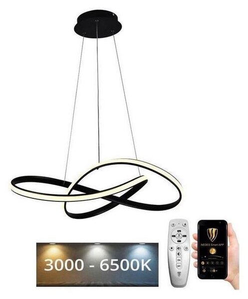 Brilagi - LED Stmívatelný lustr na lanku COSMOWAVE LED/70W/230V černá + DO