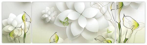 Obraz s květy (170x50 cm)