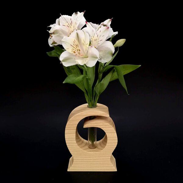 AMADEA Dřevěná váza do tvaru vlny, masivní dřevo, výška 12 cm