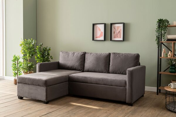 Rohová sedačka Kadina (šedá) (L). Akce -25%