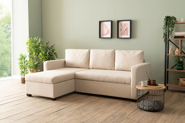 Rohová sedačka Kadina (krémová) (L). Akce -25%