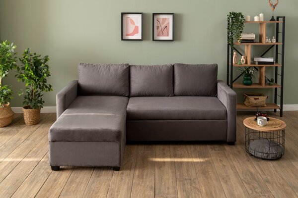Rohová sedačka Kadina (šedá) (L). Akce -25%