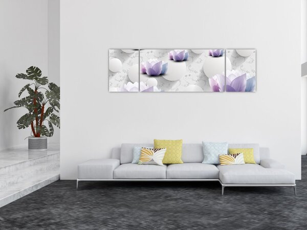 Obraz s květy (170x50 cm)
