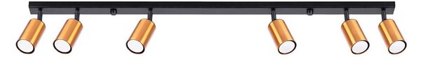 Sollux SL.1380 - Bodové svítidlo WINX 6xGU10/10W/230V černá/měď