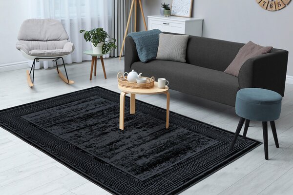 KOBEREC TKANÝ NA PLOCHO, 80/150 cm černá Kayoom - Online Only koberce & rohožky, Online Only
