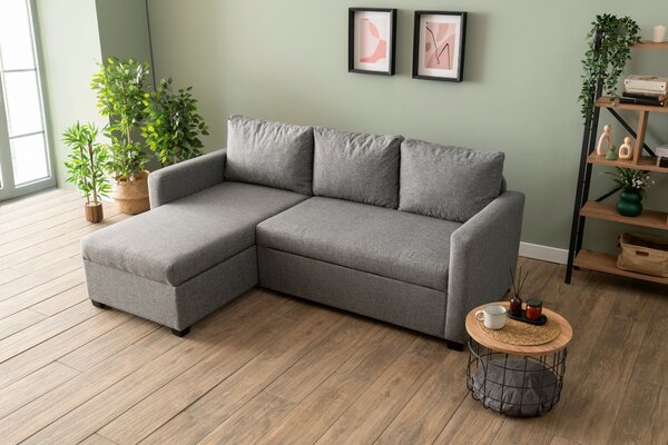 Rohová sedačka Kadina (šedá) (L). Akce -25%