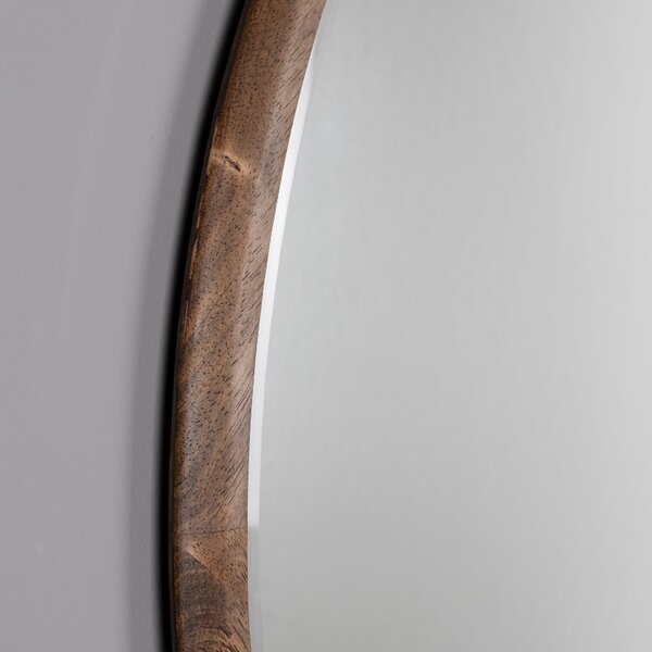 Hnědé dřevěné závěsné zrcadlo DUTCHBONE GALE 80 cm