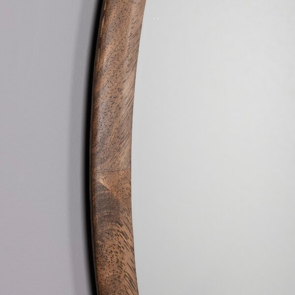 Hnědé dřevěné závěsné zrcadlo DUTCHBONE GALE 80 cm