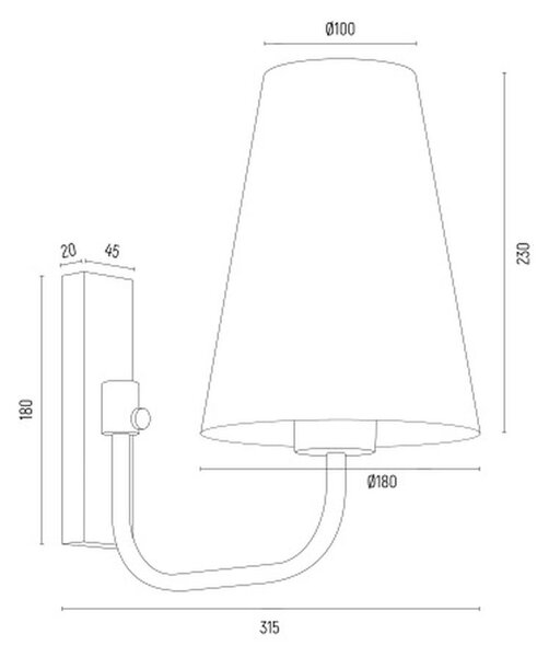 Argon Safiano nástěnné svítidlo 1x15 W zlatá 8313