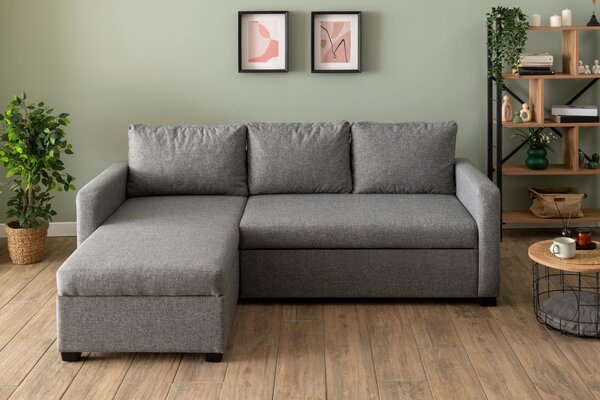 Rohová sedačka Kadina (šedá) (L). Akce -25%