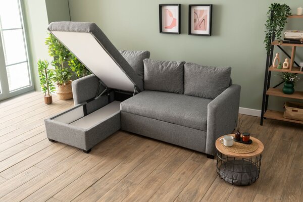 Rohová sedačka Kadina (šedá) (L). Akce -25%