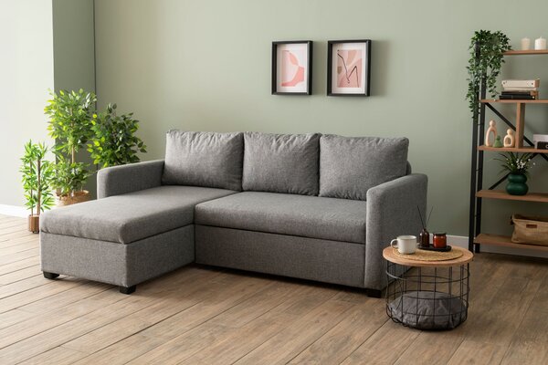 Rohová sedačka Kadina (šedá) (L). Akce -25%