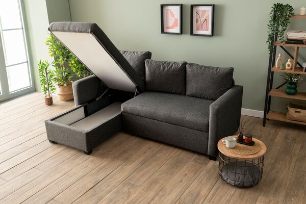 Rohová sedačka Kadina (šedá) (L). Akce -25%