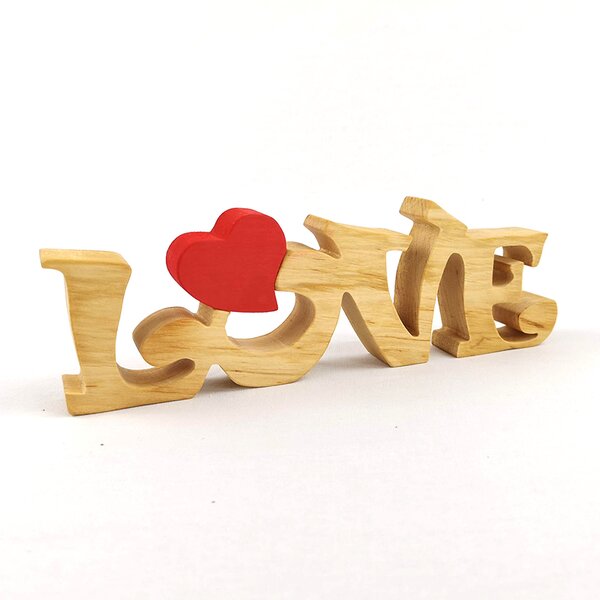 AMADEA Dřevěná dekorace nápis LOVE, masivní dřevo, 25x8 cm
