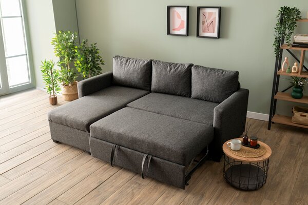 Rohová sedačka Kadina (šedá) (L). Akce -25%