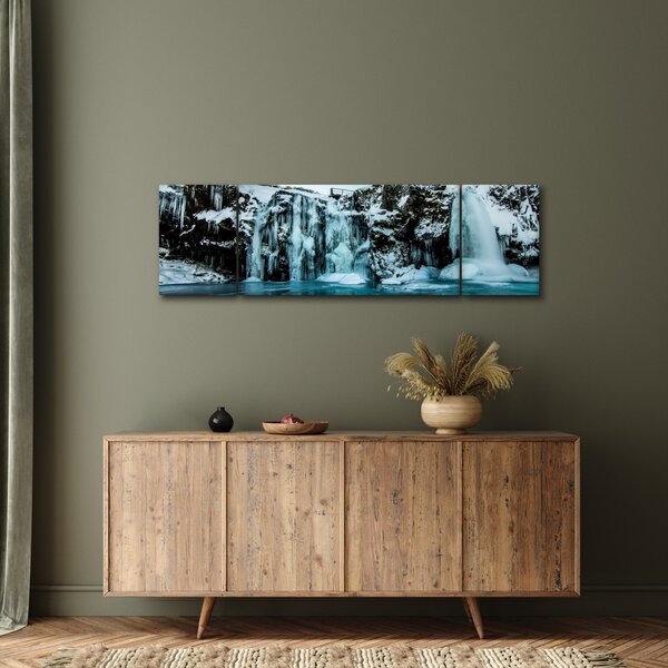 Obraz zamrzlých vodopádů (170x50 cm)